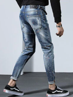 Korean Style Print Pencil Jeans Men -FlexTrend Store P 20210701111114711 855