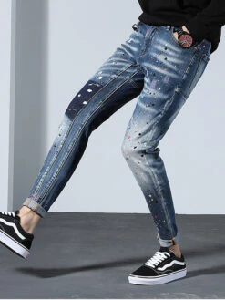 Korean Style Print Pencil Jeans Men -FlexTrend Store P 20210701111116770 231