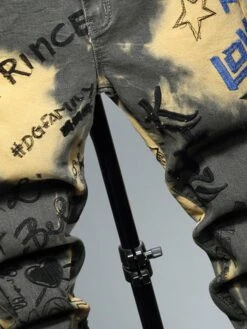 Street Letter Embroidery Mid Waist Denim Jeans -FlexTrend Store P 20211125124725414 513