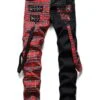 Plaid Contrast Color Patchwork Men Jeans Pant 1 Plaid Contrast Color Patchwork Men Jeans Pant -FlexTrend Store P 20211216153125201 619