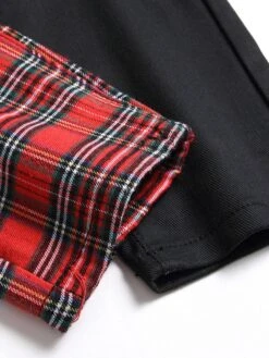 Plaid Contrast Color Patchwork Men Jeans Pant 12 Plaid Contrast Color Patchwork Men Jeans Pant -FlexTrend Store P 20211216153134137 224
