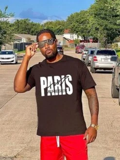 Summer Unisex Black Letter Print Crew Neck Tee Shirts