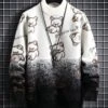 Contrast Color Bear Pattern Pullover Sweater For Men -FlexTrend Store P 20211217085935809 121