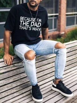 Simple Deign Summer Black Letter Print Unisex Tees