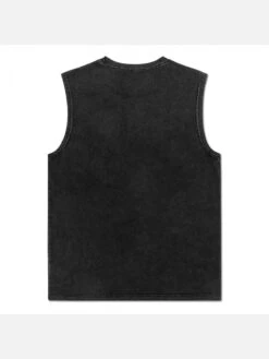 Printed Black Sleeveless Muscle Tank Tops -FlexTrend Store P 20220318175910308 763