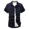Fashion Pockets Short Sleeve Men Shirts -FlexTrend Store P 20220323140014678 635