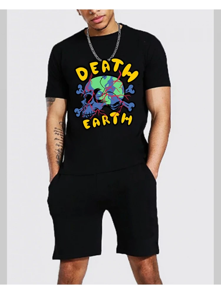 Letter Printed Casual 2 Piece Short Suits Sets For Men 3 Letter Printed Casual 2 Piece Short Suits Sets For Men