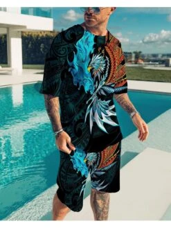 Crew Neck T-Shirt Shorts Two Piece Summer Outfits