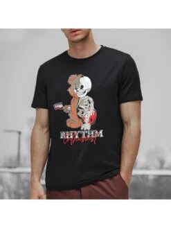 Casual Crew Neck Printed Short Sleeve Tee For Men