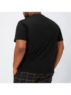 Cotton Letter Cat Printed Crew Neck Short Sleeve Tee For Men -FlexTrend Store P 20220414132442169 129