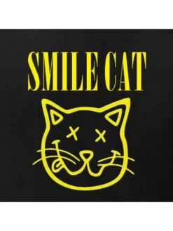 Cotton Letter Cat Printed Crew Neck Short Sleeve Tee For Men -FlexTrend Store P 20220414132444404 626