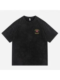 Retro Style Rose Printed Summer Tees For Men