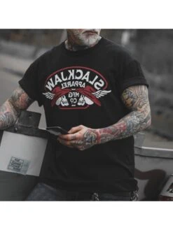 New Letter Print Crew Neck Men's T-Shirt -FlexTrend Store P 20220418190448729 746