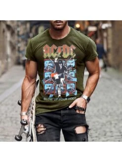 Street Graphic Crew Neck Summer Tees For Men