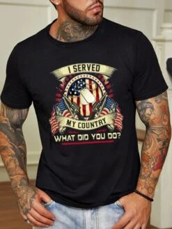 Casual 3D Print Short Sleeve T-Shirt For Men