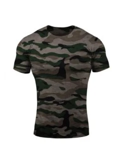 Sports Camouflage Solid Short Sleeve Tees For Men