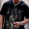 Fashion Digital Tiger Pattern Men's Tee -FlexTrend Store P 20220601190340819 403