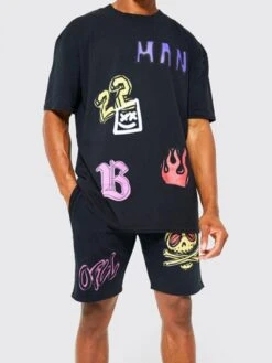 FlexTrend Store 4 Summer Short Sleeve Printing 2 Piece Sets