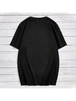 Black Skull Print Crew Neck Tee -FlexTrend Store P 20220607013546962 376