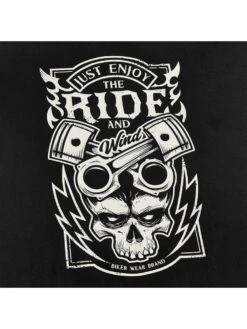 Black Skull Print Crew Neck Tee -FlexTrend Store P 20220607013549095 992