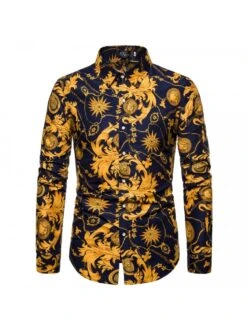 Fall Printed Long Sleeve Printed Shirts For Men -FlexTrend Store P 20220628130259123 769