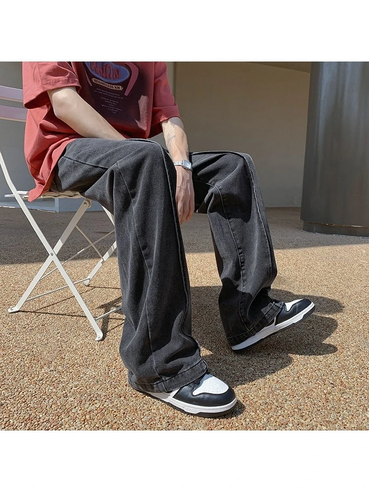 Summer Versatile Men's Pure Color Straight Jeans 5 Summer Versatile Men's Pure Color Straight Jeans - Image 3