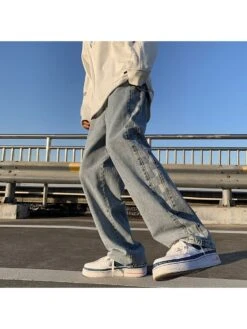 Men's Fashion Plaid Straight Leg Jeans -FlexTrend Store P 20220803161708338 283