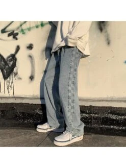 Men's Fashion Plaid Straight Leg Jeans -FlexTrend Store P 20220803161713042 693