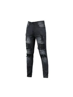 Fashion Patch Pure Color Men's Denim Jeans -FlexTrend Store P 20220923121100943 796