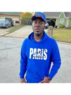 Men Letter Printed Hooded Black Tops