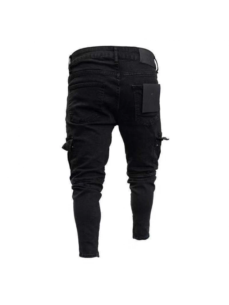 Pure Color Denim Jeans For Men 5 Pure Color Denim Jeans For Men - Image 3