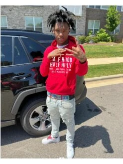 Letter Printed Loose Hooded Tops For Men