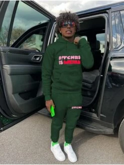 2022 Leisure Letter Hooded Men's Long Suit