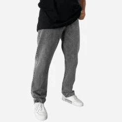 Plaid Color Straight Leg Jeans For Men