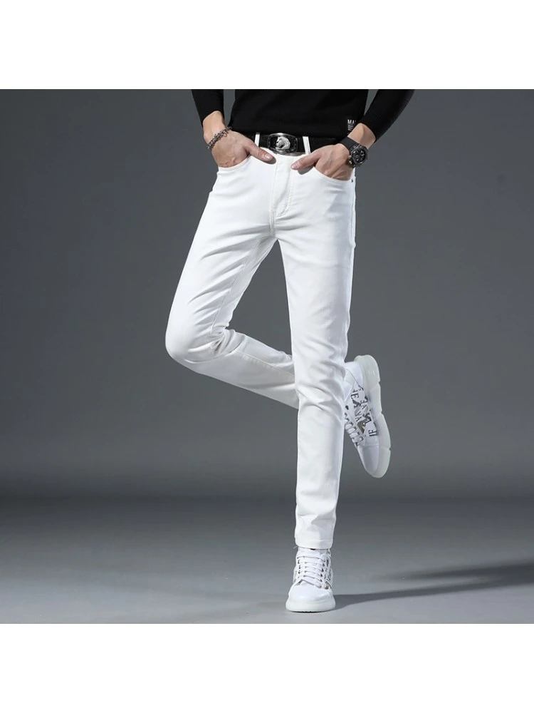 2023 Casual White Denim Jeans For Men 5 2023 Casual White Denim Jeans For Men - Image 3