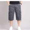 Casual Loose Pure Color Men's Capris Pants -FlexTrend Store P 20230427192326419 262