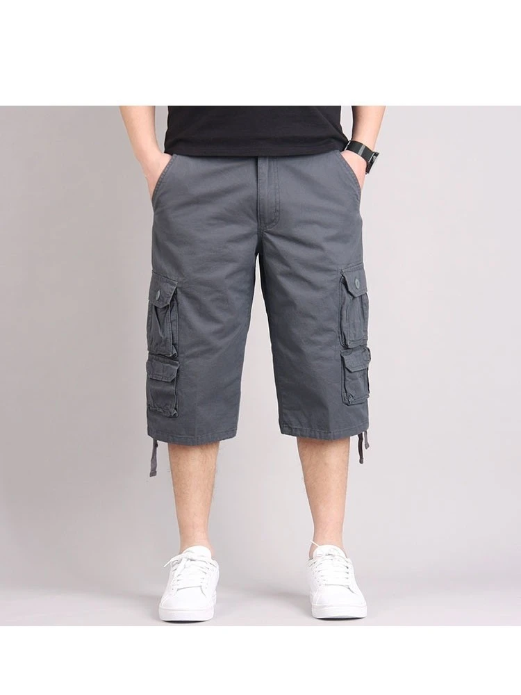 Casual Loose Pure Color Men's Capris Pants 3 Casual Loose Pure Color Men's Capris Pants