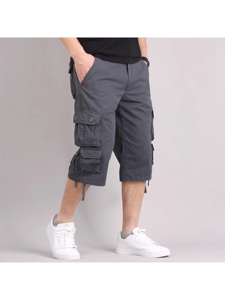 Casual Loose Pure Color Men's Capris Pants 4 Casual Loose Pure Color Men's Capris Pants - Image 2