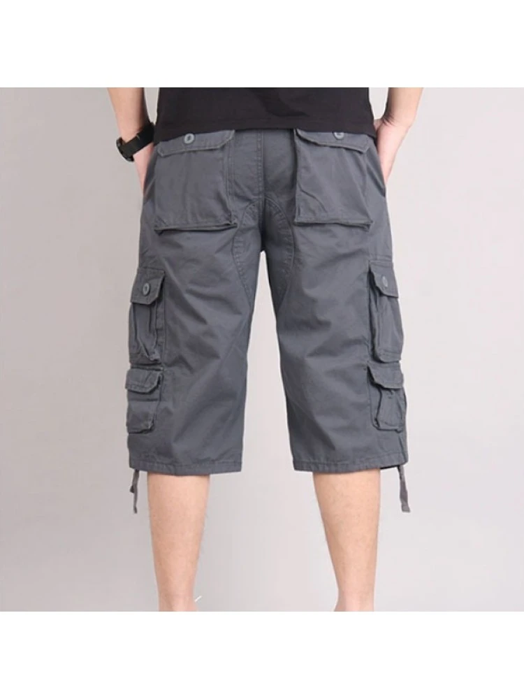 Casual Loose Pure Color Men's Capris Pants 5 Casual Loose Pure Color Men's Capris Pants - Image 3