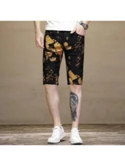 Summer Black Printing Straight-Leg Pants For Men -FlexTrend Store P 20230428203626445 200