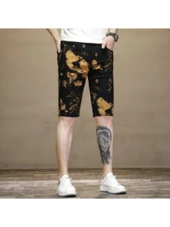 Summer Black Printing Straight-Leg Pants For Men -FlexTrend Store P 20230428203628640 471
