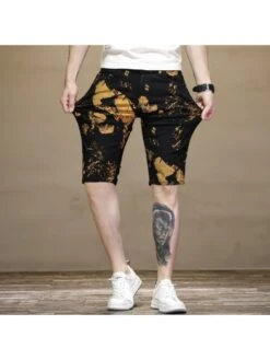 Summer Black Printing Straight-Leg Pants For Men -FlexTrend Store P 20230428203630968 958