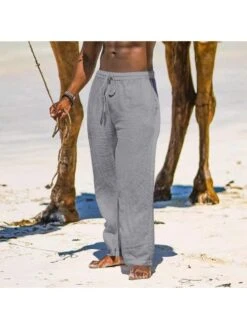 Men's Solid Breathable Casual Loose Pants -FlexTrend Store P 20230628132509650 384
