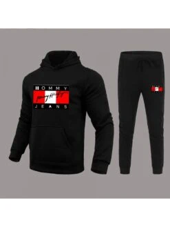 Fall Letter Printed Men's Hooded Sweaters Pants Sets -FlexTrend Store P 20230722174030212 408