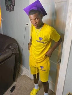 Yellow Casual Short Suit For Men