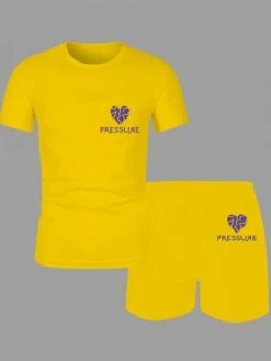 Yellow Casual Short Suit For Men -FlexTrend Store P 20230722200930659 972