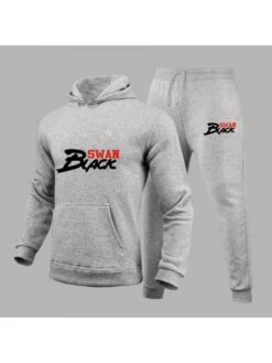 Gray Men's Hooded Printing Sweater Suit -FlexTrend Store P 20230724191329339 451