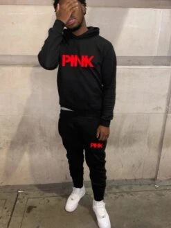 Letter Printed Hooded Sweatshirt Suit