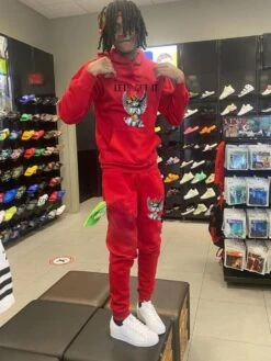 Angel Printing Men's Fleece Hooded Sports Suit