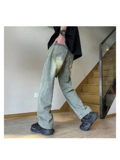 Retro Washed Distressed Loose Wide Leg Jeans -FlexTrend Store P 20230908103223720 933